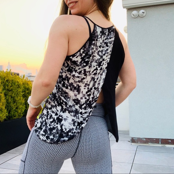 Parker Tops - Parker Genuine Silk Wrap Cut Out Back Cami Blouse Modern Abstract City Wall Art